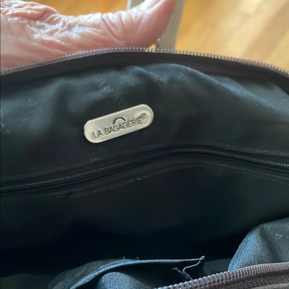 La Bagagerie Brown Paisley Design With Tan Leather Handbag - Picture 13 of 13